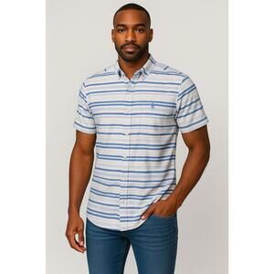 Penguin Munsingwear Men’s Short Sleeve Button Down Slim Fit Medium